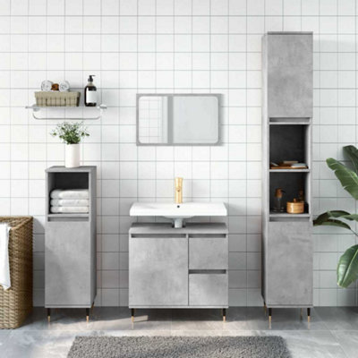 Vidaxl Bathroom Cabinet Concrete Grey 65X33X60 Cm Engineered Wood from B&Q