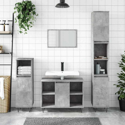 Vidaxl Bathroom Cabinet Concrete Grey 80X33X60 Cm Engineered Wood from B&Q