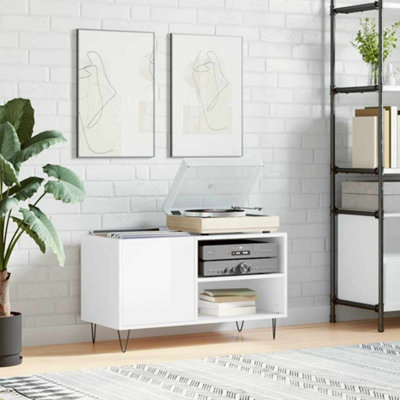 B&Q -  Record Cabinet High Gloss White 85X38X48 Cm Engineered Wood