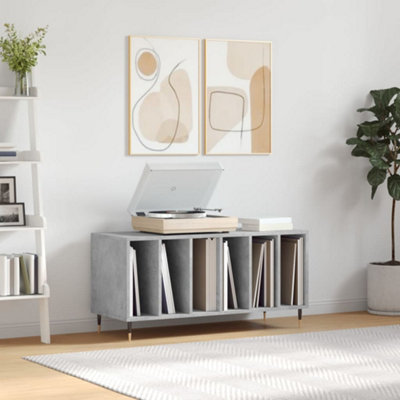 Vidaxl Record Cabinet Concrete 100X38x48 Cm Engineered Wood Grey