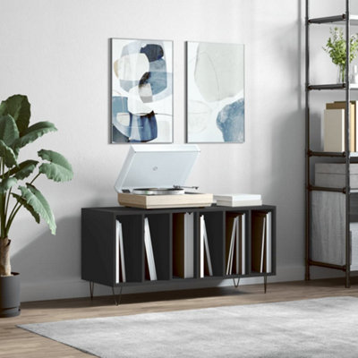 Vidaxl Record Cabinet Black 100X38X48 Cm Engineered Wood from B&Q