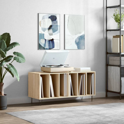 B&Q -  Record Cabinet Sonoma Oak 100X38X48 Cm Engineered Wood