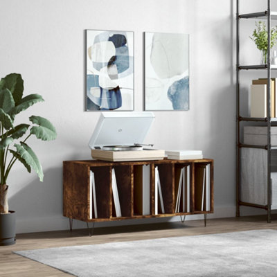 Vidaxl Record Cabinet Smoked Oak 100X38X48 Cm Engineered Wood from B&Q