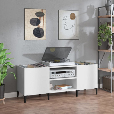 B&Q -  Record Cabinet White 121X38X48 Cm Engineered Wood