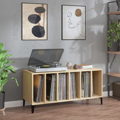 B&Q -  Record Cabinet Sonoma Oak 100X38X48 Cm Engineered Wood