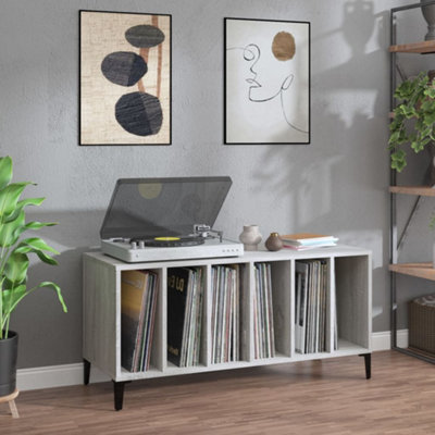 B&Q -  Record Cabinet Grey Sonoma 100X38X48 Cm Engineered Wood