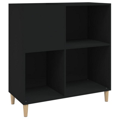 B&Q -  Record Cabinet Black 84.5X38X89 Cm Engineered Wood