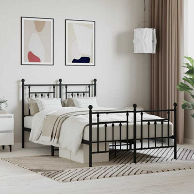 B&Q -  Metal Bed Frame Without Mattress With Footboard Black 120X190Cm