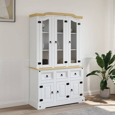 Vidaxl Highboard Sideboard Side Cabinet White Solid Wood Mexican Pine Corona - Image 4