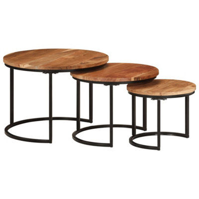 Vidaxl Nesting Tables 3 Pcs Solid Wood Acacia from B&Q