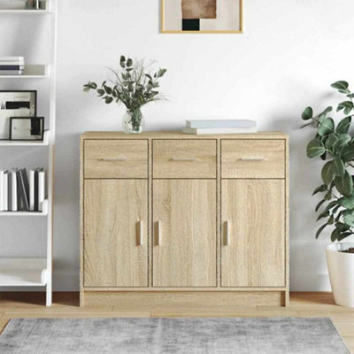 B&Q -  Sideboard Sonoma Oak 91X28X75 Cm Engineered Wood
