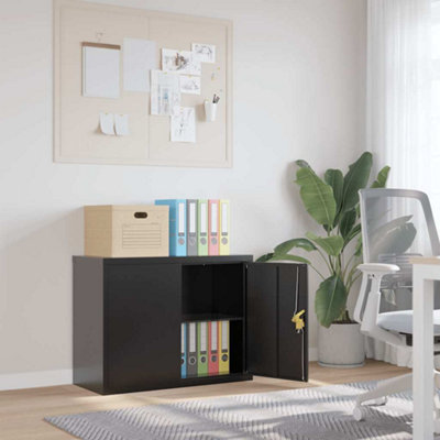 Vidaxl File Cabinet Black 90X40X70 Cm Steel from B&Q