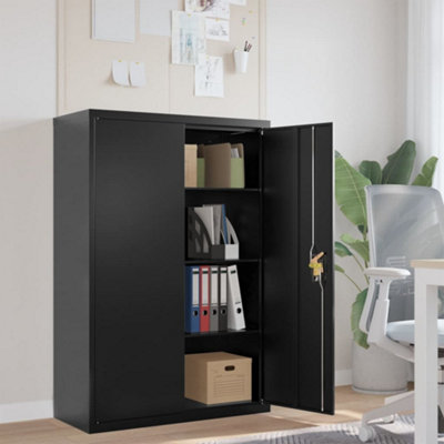 Vidaxl File Cabinet Black 90X40X140 Cm Steel from B&Q