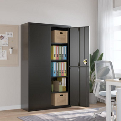 Vidaxl File Cabinet Black 105X40X180 Cm Steel from B&Q