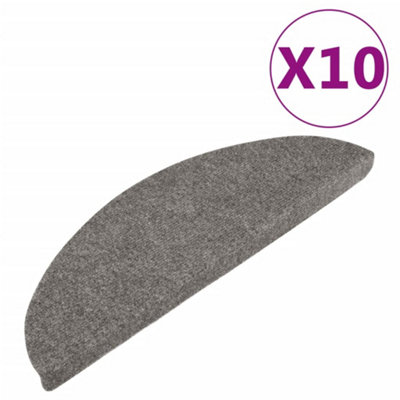 Vidaxl Stair Mats Self-Adhesive 10 Pcs 56X17x3 Cm Grey