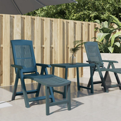 B&Q -  Sun Lounger Green Plastic