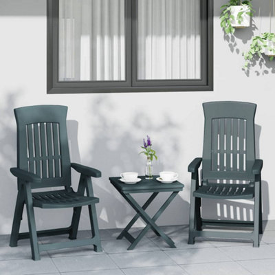 Vidaxl Garden Reclining Chairs 2 Pcs Green Pp from B&Q