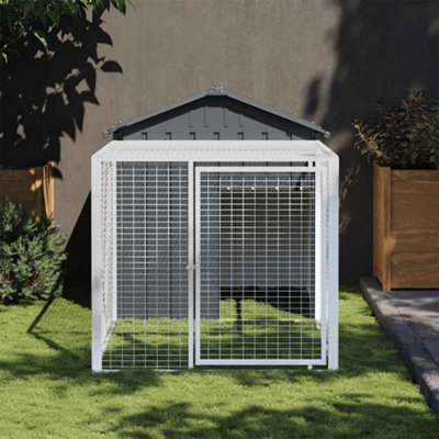 Vidaxl Chicken Cage With Run Anthracite 117X201X123 Cm Galvanised Steel from B&Q