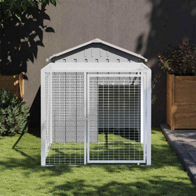 Vidaxl Chicken Cage With Run Light Grey 117X201X123 Cm Galvanised Steel from B&Q