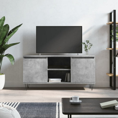B&Q -  Tv Cabinet Concrete Grey 104X35X50 Cm Engineered Wood