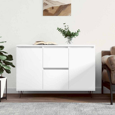 B&Q -  Sideboard White 101.5X35X70 Cm Engineered Wood