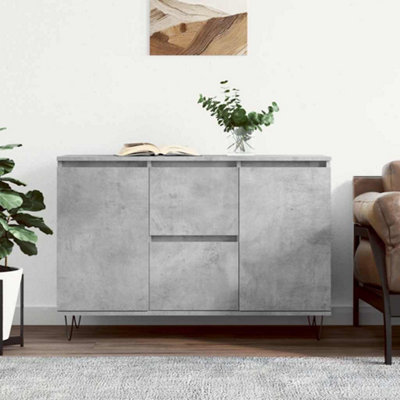 Vidaxl (Concrete Grey) Sideboard Storage Side Cabinet Cupboard Concrete Grey Engineered Wood - Image 3
