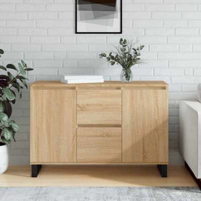 VIDAXL Sideboard - Sonoma Oak - 2 Door 2 Drawer - Brown - Image 4