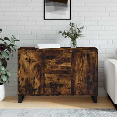vidaXL Smoked Oak Sideboard 2 Door 2 Drawer - Image 3