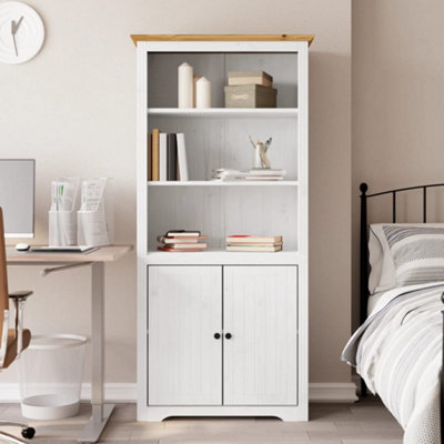 Vidaxl Bookcase Bodo White And Brown 80X40X172 Cm Solid Wood Pine Bookcases