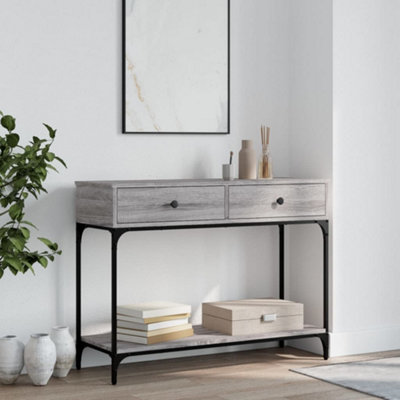 B&Q -  Console Table Grey Sonoma 100X34.5X75 Cm Engineered Wood
