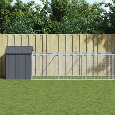 B&Q -  Dog House With Roof Anthracite 117X813X123 Cm Galvanised Steel
