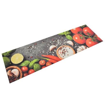 B&Q -  Kitchen Rug Washable Vegetables 45X150 Cm Velvet