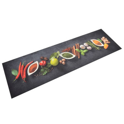Vidaxl Kitchen Rug Washable Spices 45X150 Cm Velvet