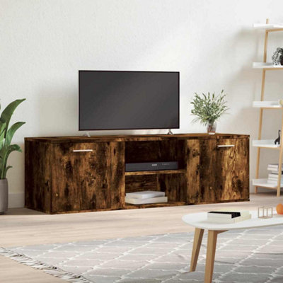 Vidaxl Tv Cabinet Smoked Oak 120X34X37 Cm Engineered Wood from B&Q