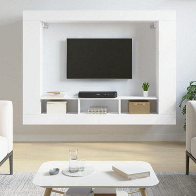 B&Q -  Tv Cabinet White 152X22X113 Cm Engineered Wood