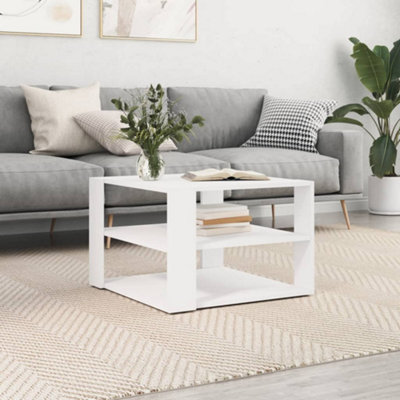 Vidaxl Coffee Table White 59.5X59.5X40 Cm Engineered Wood