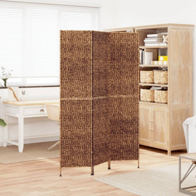 Vidaxl Room Divider 3-Panel Brown 122X180 Cm Water Hyacinth from B&Q
