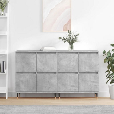 B&Q -  Sideboards 2 Pcs Concrete Grey Engineered Wood