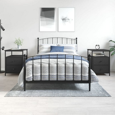 Vidaxl Bedside Cabinets 2 Pcs Black Engineered Wood 44x45x60 cm - Image 3
