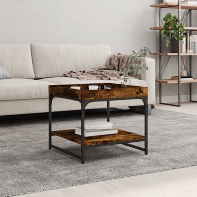 Vidaxl Coffee Table Smoked Oak 49.5X49.5x45 Cm Engineered Wood