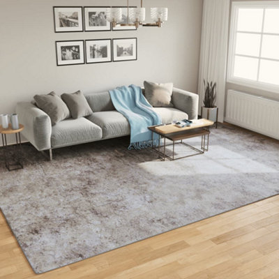 B&Q -  Rug Washable Grey 400X300 Cm Anti Slip