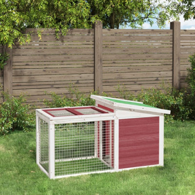 Walplus Rabbit Hutch Mocha 100.5X54X55 Cm Solid Wood Pine