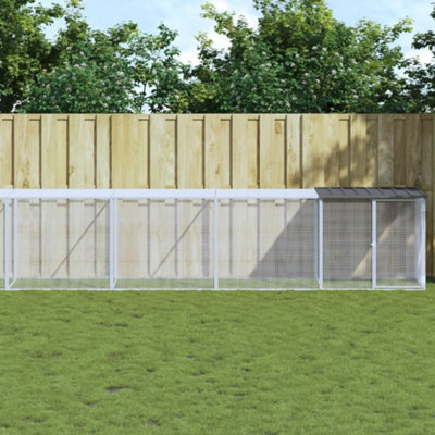 Walplus Chicken Cage With Roof Anthracite 1003X98X90 Cm Galvanised Steel
