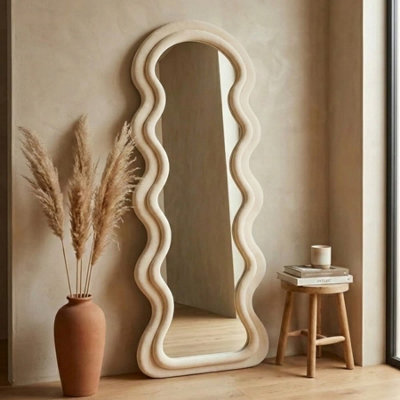 Garden Greatness Ecru Full Length Wavy Wall Mirror