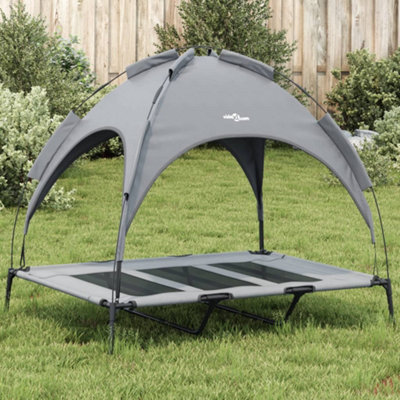 Walplus Dog Bed With Canopy Anthracite Oxford Fabric And Steel from B&Q