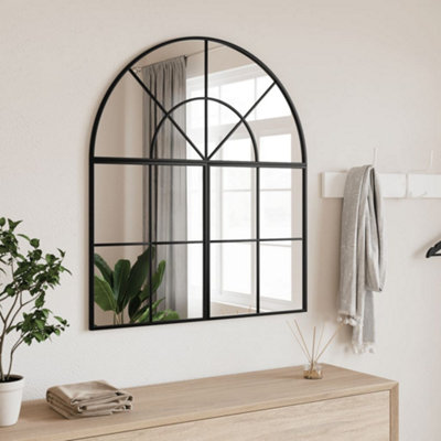 Walplus Wall Mirror Black 80X40 Cm Arch Iron