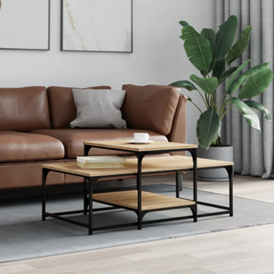 Walplus Coffee Table Sonoma Oak 102X60X45 Cm Engineered Wood