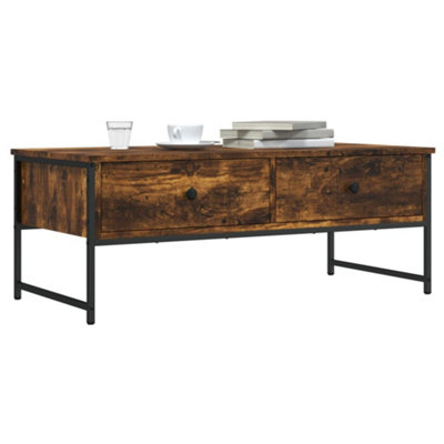 Walplus Coffee Table Smoked Oak 101X49X39.5 Cm Engineered Wood