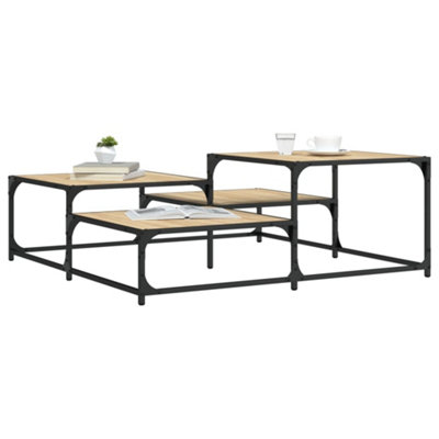 Walplus Coffee Table Sonoma Oak 107X107X40 Cm Engineered Wood