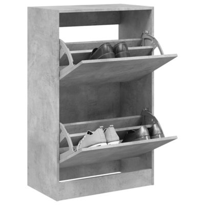 Walplus Shoe Cabinet Concrete Grey 60X34X96.5 Cm Engineered Wood from B&Q